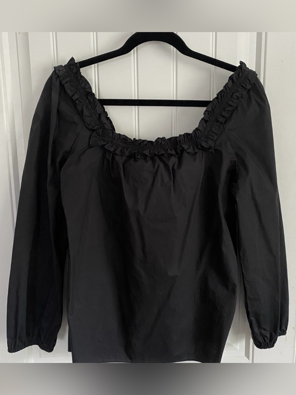 J Crew Ruffle Square Neck Blouse